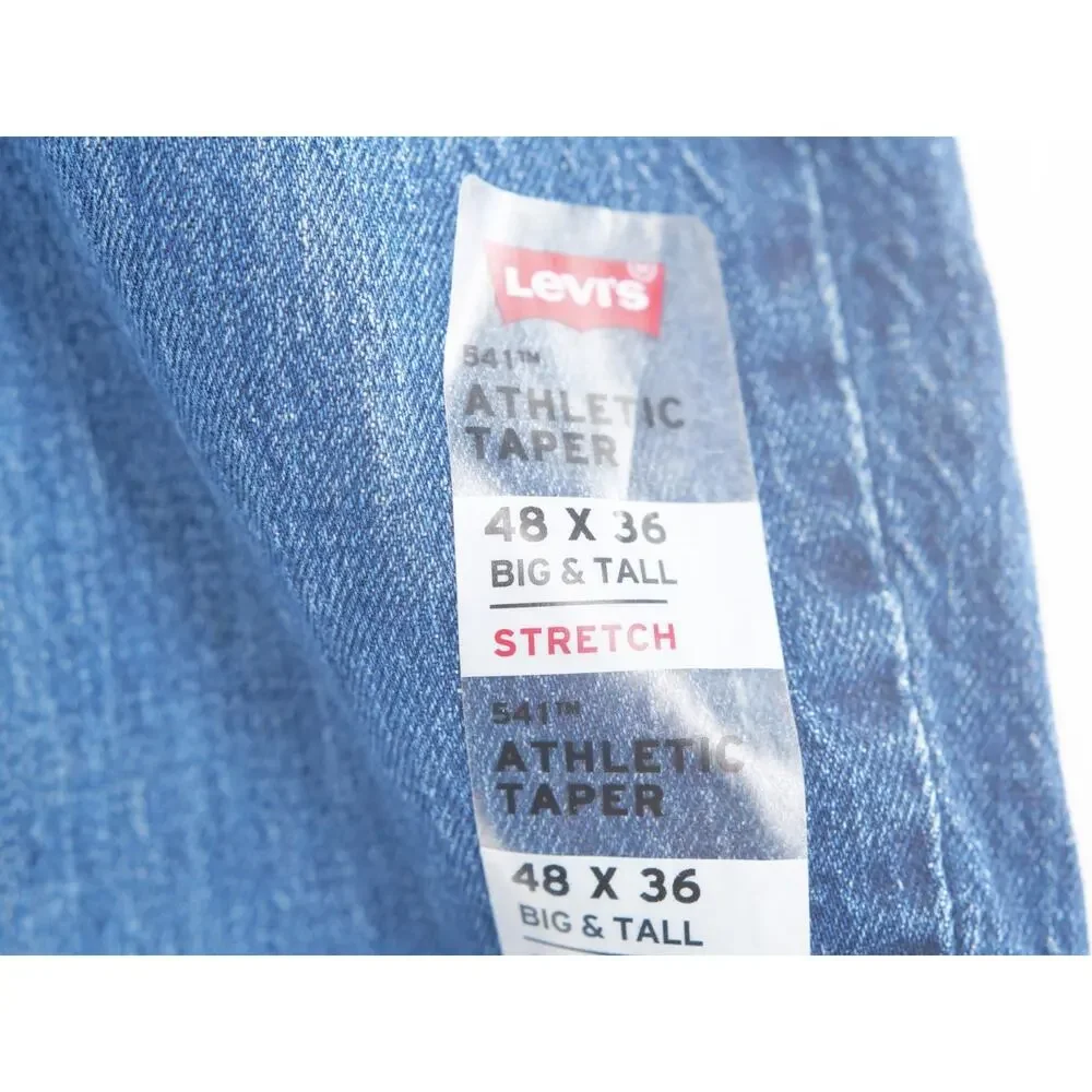 NWT Levis 541 Athletic Taper Jeans Mens 48x36 Big & Tall Blue Stretch Eco Ease